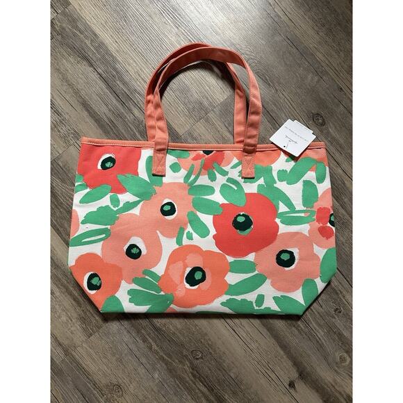 Hallmark Canvas Tote Bag Flowers Live Life On The Sunny Side Spring Summer Pink - Picture 1 of 8
